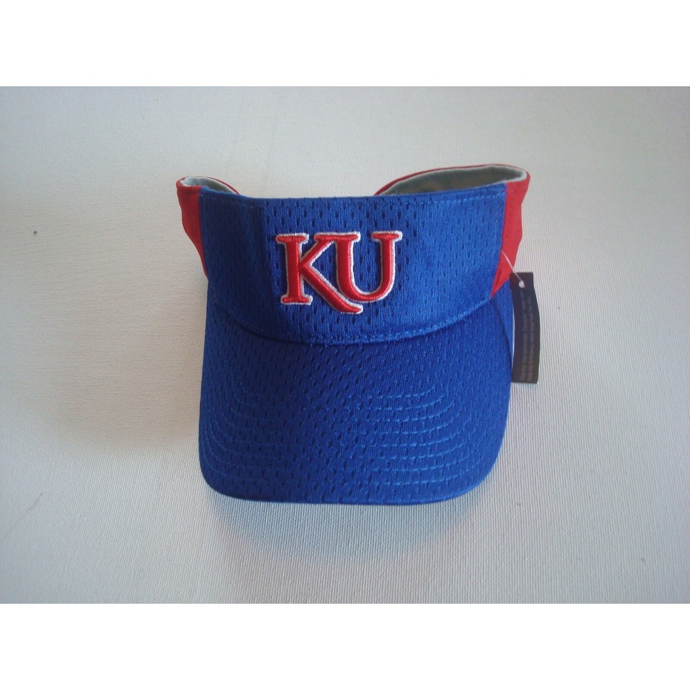KANSAS JAYHAWKS VISOR ADIDAS GOLF STRAPBACK DEADSTOCK HAT CAP VINTAGE R2